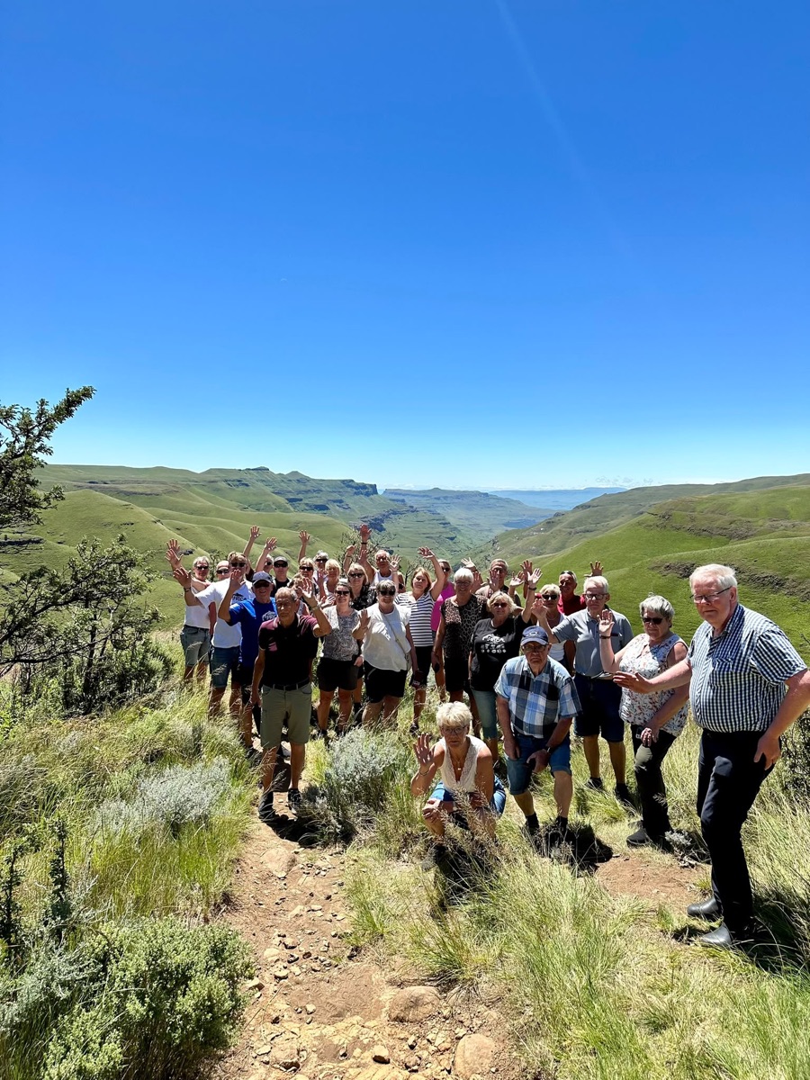 Josco-gruppen på vandring i Drakensberg